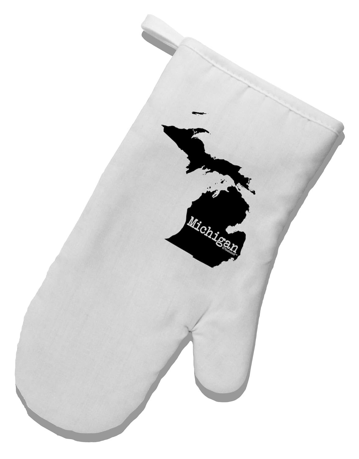 TOOLOUD Michigan - United States Shape White Printed Fabric Oven Mitt