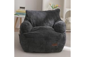 MAXYOYO Kids Bean Bag Chair, Stuffed Toddler Bean Bag Sofa with Armreast, Lazy Sofa with Pocket Floor Chair for for Boys and 