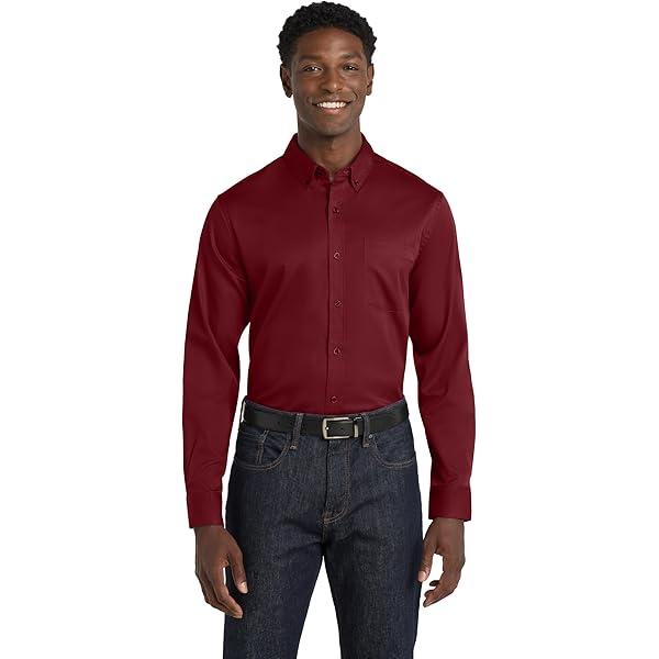 Amazon.com: Port Authority Men's Crosshatch Easy Care Button-Down