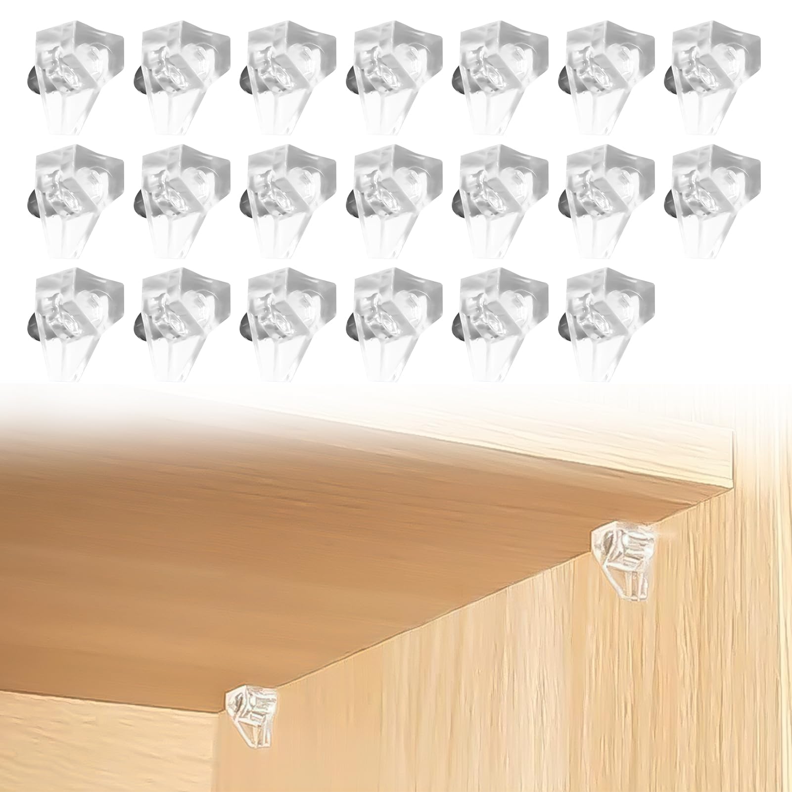 5 Millimeters Shelf Support Peg，Cupboard Shelf Clear Plastic Replacement Pegs Support Cabinet Shelf Pins，Easy Installation for Kitchen Glass Shelves Cabinet Bookcase(20PCS)