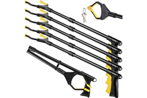 ZEYUNE 6 Pack Grabber Reacher Tool for Elderly, 32" Foldable Pick Up Stick Grabbers Long Handy Mobility Aids Lightweight Reaching Tool for Trash Claw Pick Up Stick Litter Picker Arm Extension (Black)