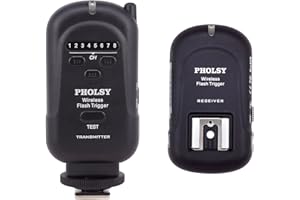 PHOLSY Wireless Flash Trigger Kit Remote Speedlite Trigger with 3.5mm PC Receiver for Flash Units with Universal ISO Hot Shoe Compatible with Canon Nikon Panasonic Olympus Fujifilm Pentax Samsung Sony