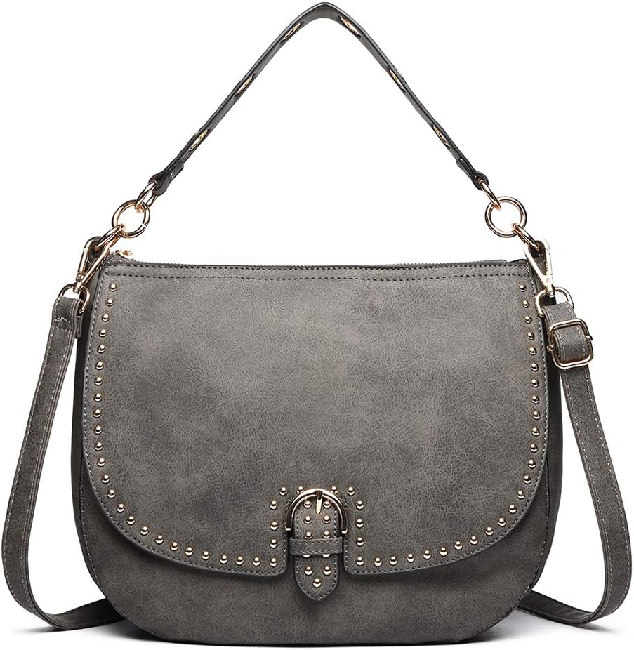 Shoulder Bag Top Handle Handbags Cross Body Saddle Bag Women Distressed Pu Leather Bag Look Flap