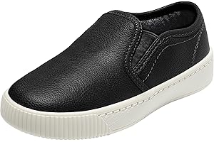 HOMEHOT Boys Slip on Sneakers Casual Dress Shoes Faux Leather (toddler,big kids, little kids)