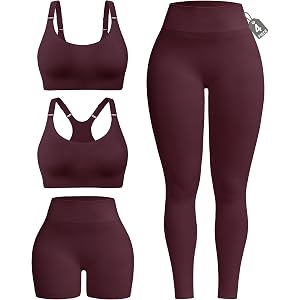leviace 4 PCS Ribbed Workout Sets For Women Gym Sets Woman Pilates Outfits | Gym Clothes for Woman Work Out Sets Gym Outfits