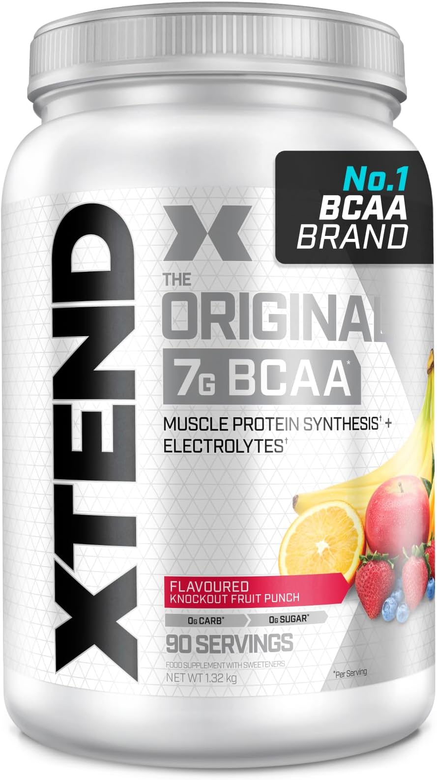 Scivation XTEND Original BCAA Powder Knockout Fruit Punch 90 Servings