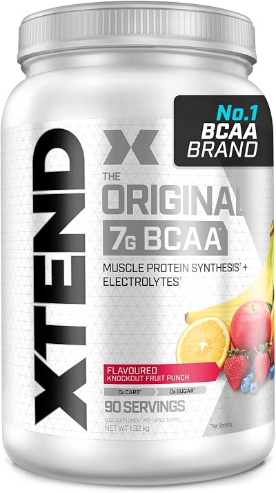 Scivation XTEND Original BCAA Powder Knockout Fruit Punch 90 Servings
