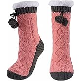 LGFKJNNJ Womens Fuzzy Slipper Socks: Cozy Warm House Fleece Lined Cabin Socks With Grips,Non Slip for Home Socks,US Size 6-10 Winter Gift