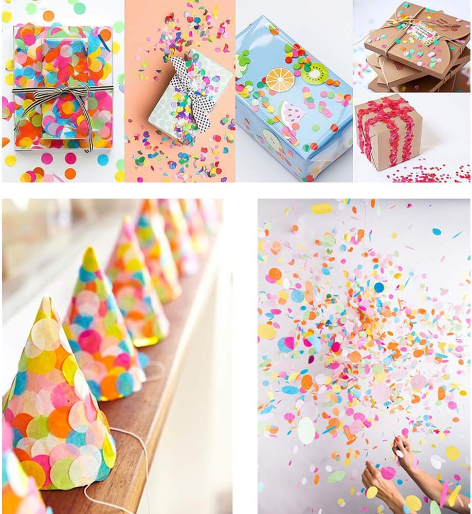 Huture Colorful Confetti Round Tissue Paper Dot Confetti Hand Throwing Confetti Circle Confetti Foil Sequins for Birthday Party Supplies Wedding Festival Table Decorations DIY Craft Tool 30g/1.1Oz - Image 5