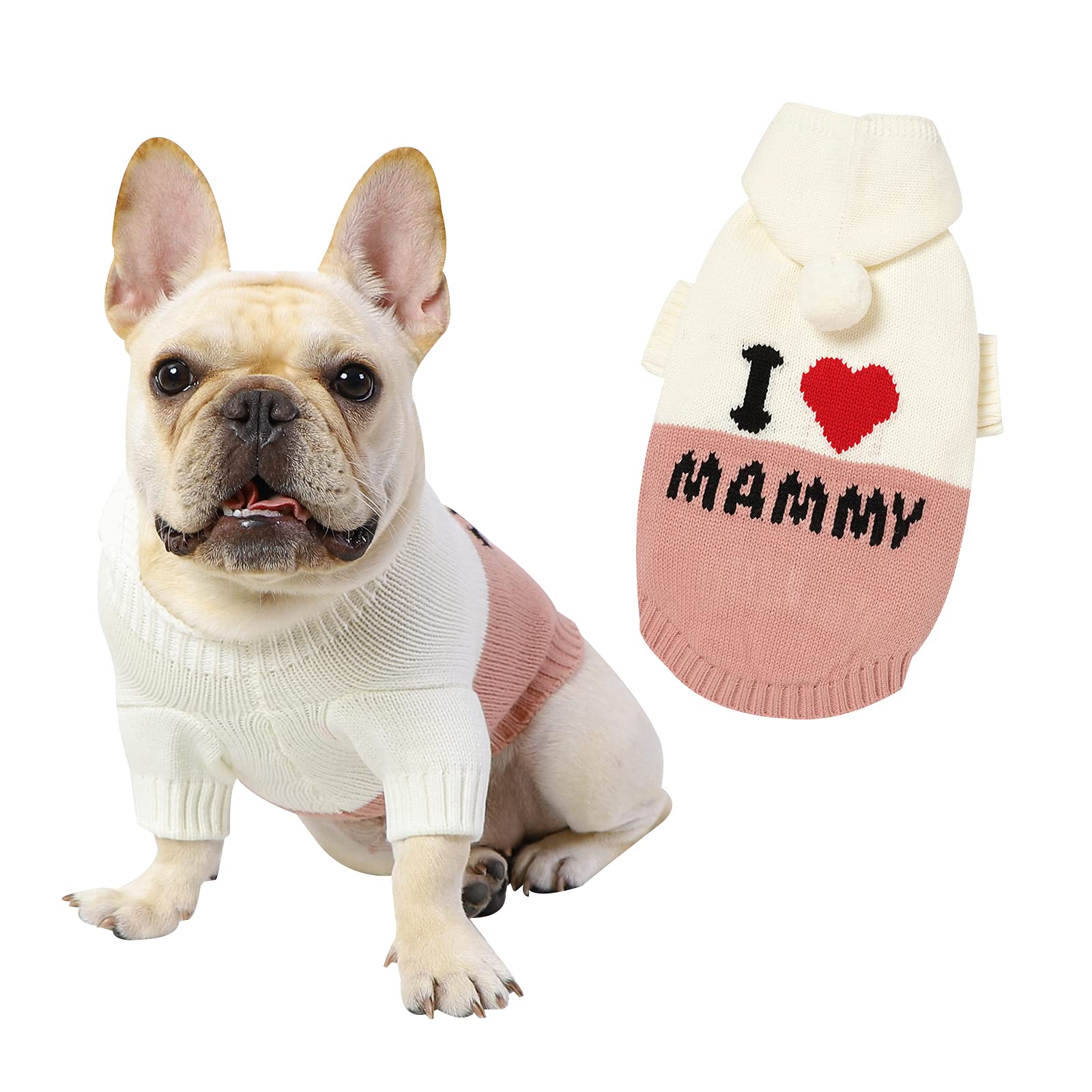 Dog Cat Jumper Warm Pet Sweater Knitwear Coat Apparel Autumn Winter Dog Clothes(White-XL)