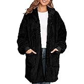 Argstar Hooded Cardigan for Women and Men, Oversized Sweatshirt Fuzzy Fleece Blanket Hoodie Jacket - One Size Fits All