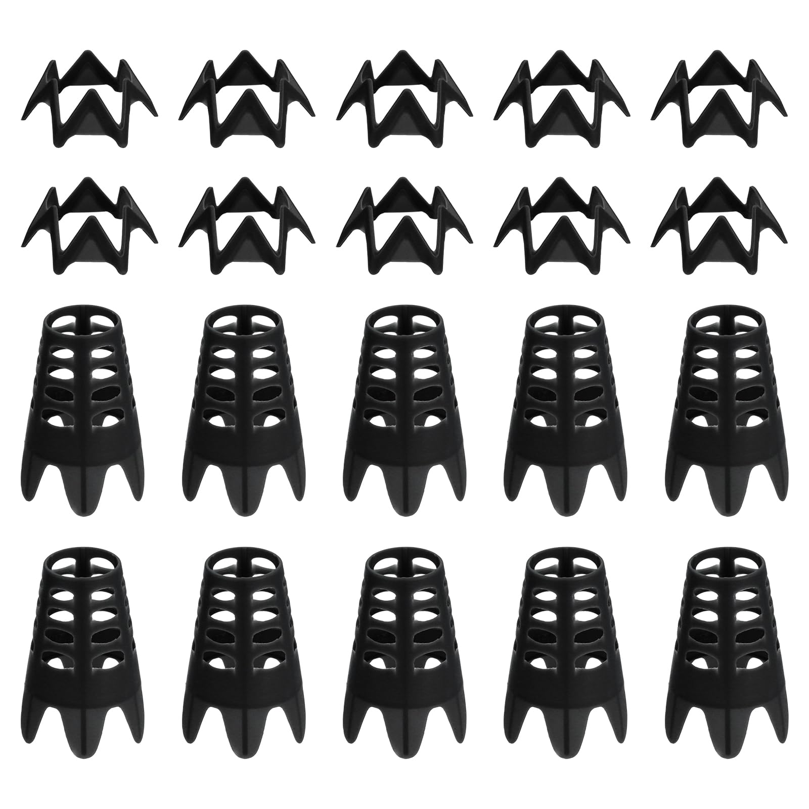 PATIKIL Golf Simulator Tees, 20Pcs Plastic Golf Tees Mat Practice Training for Outdoor Indoor Winter Turf Driving Range, 10 Tall & 10 Small, Black