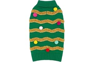 cyeollo Dog Sweater Dog Christmas Sweaters Turtleneck Glitter Holiday Doggie Clothes for Cold Weather Winter Pet Outfits for Dogs