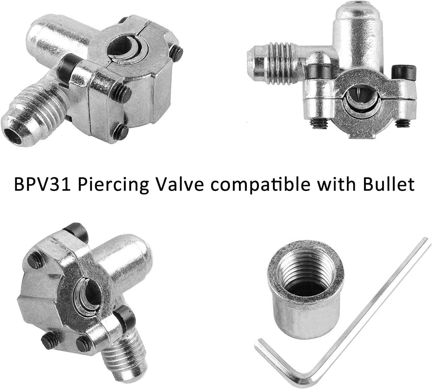 R134a Charging Hose with BPV31 Piercing Valve for Bullet, Refrigerant Can Tap with Gauge R134a can to R-12/R-22 port: Home Improvement