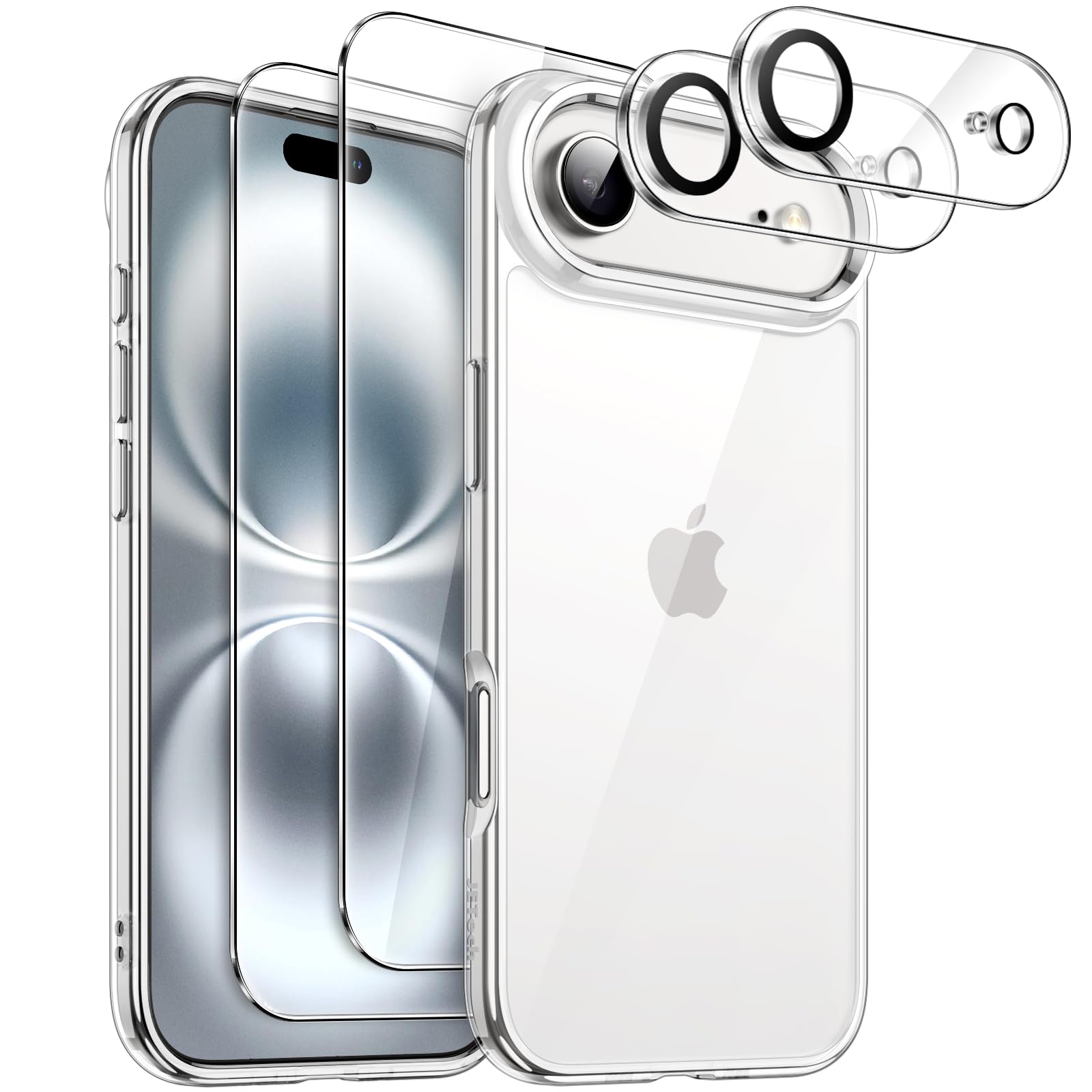 5 in 1 Case for iPhone 17 Air 6.5-Inch with Screen & Camera Lens Protectors