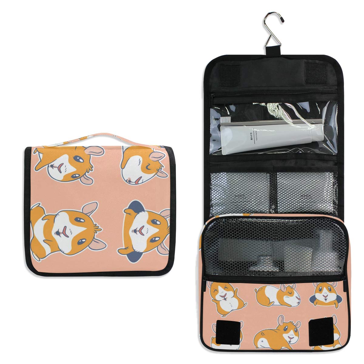 Hanging Travel Toiletry Bag - Guinea Pig Cosmetic Makeup Bag Pouch Organizer for Women and Girls Waterproof