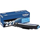 Brother original TN227C High-Yield Cyan Toner Cartridge, higher yield for value, original toner replacement cartridges, for B