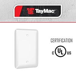 TayMac WMW-B 1-Gang White Smooth Metal Maxi Blank