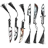 Horror Movie Knife Bookmark Set, Ghostface Gothic Dagger Page Accessaries | Reading Gifts for Men &amp; Women Horror Book Lovers(6pc Knife)