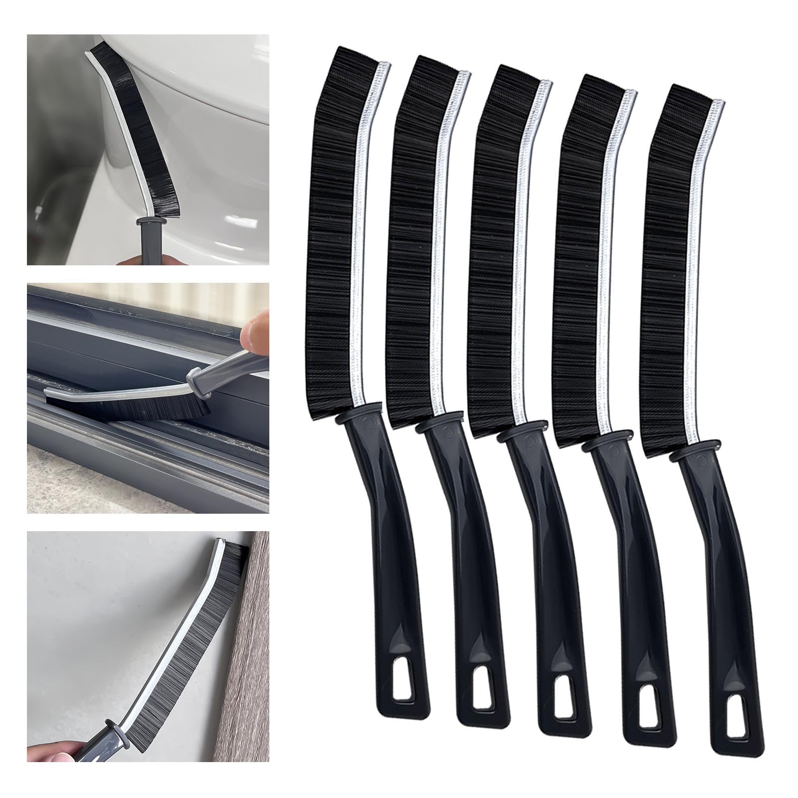 Crevice Cleaning Brush,GWAWG Bathroom Tile Groove Gap Cleaning Brush, Long Handle Narrow Crevice Cleaning Tool, Small Scrub Away Cleaning Brush for Home Kitchen