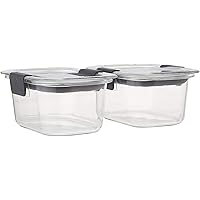 Rubbermaid Brilliance Food Storage Container, Small, 1.3 Cup, Clear, 2-Pack