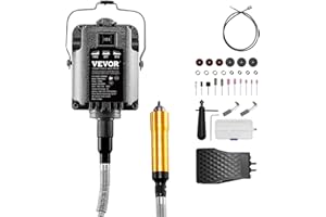 VEVOR Flex Shaft Grinder, 1200W 30,000RPM Electric Flex Shaft Rotary Tool Carver, Multi-functional Hanging Grinding Machine with 31PCS Accessories & Foot Pedal for Carving Buffing Drilling Polishing