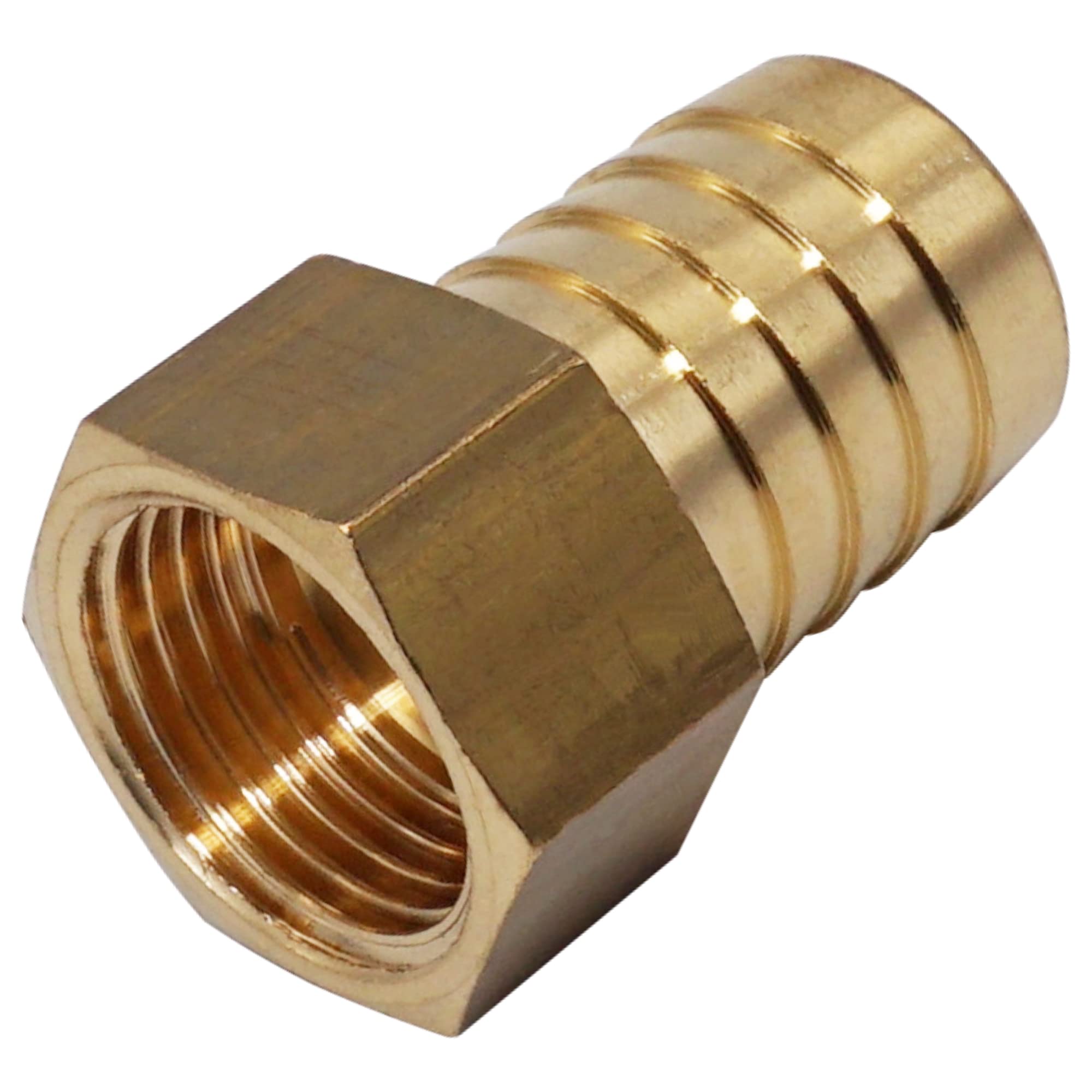 SKIR'CO 1 pc Female Thread Barb Brass Fitting 1/2" x 20 mm, Hose Barbed Adapter, Hose Tail Connector, BSP Thread