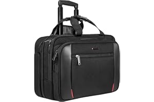 EMPSIGN Rolling Laptop Bag, 17.3 inch Computer Bag for Men & Women, Water Repellent Travel Bag with RFID Blocking Pocket, Ove