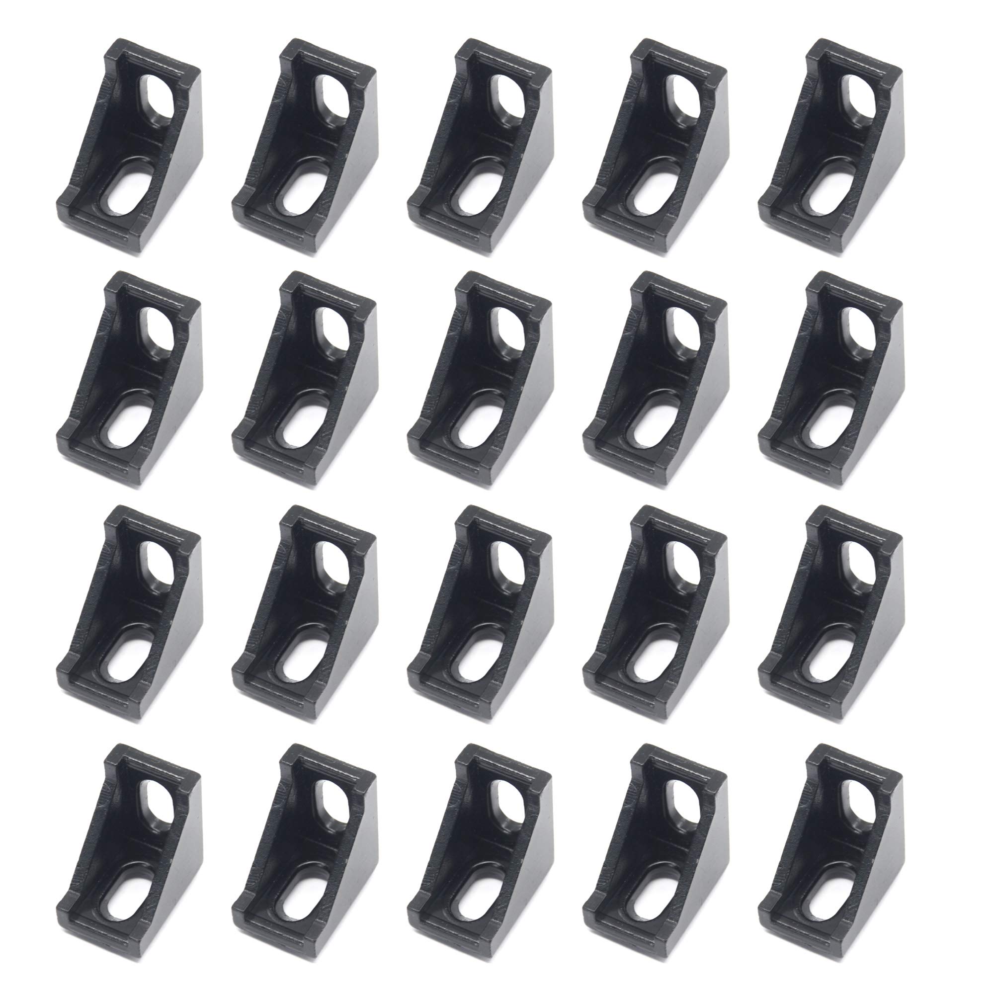 Befenybay 20PCS Extruded Aluminum Profile 2028 Corner Bracket Right Angle for 6mm Slot Aluminum Extrusion Profile 2020 Series (2028-Black-20) — image 1