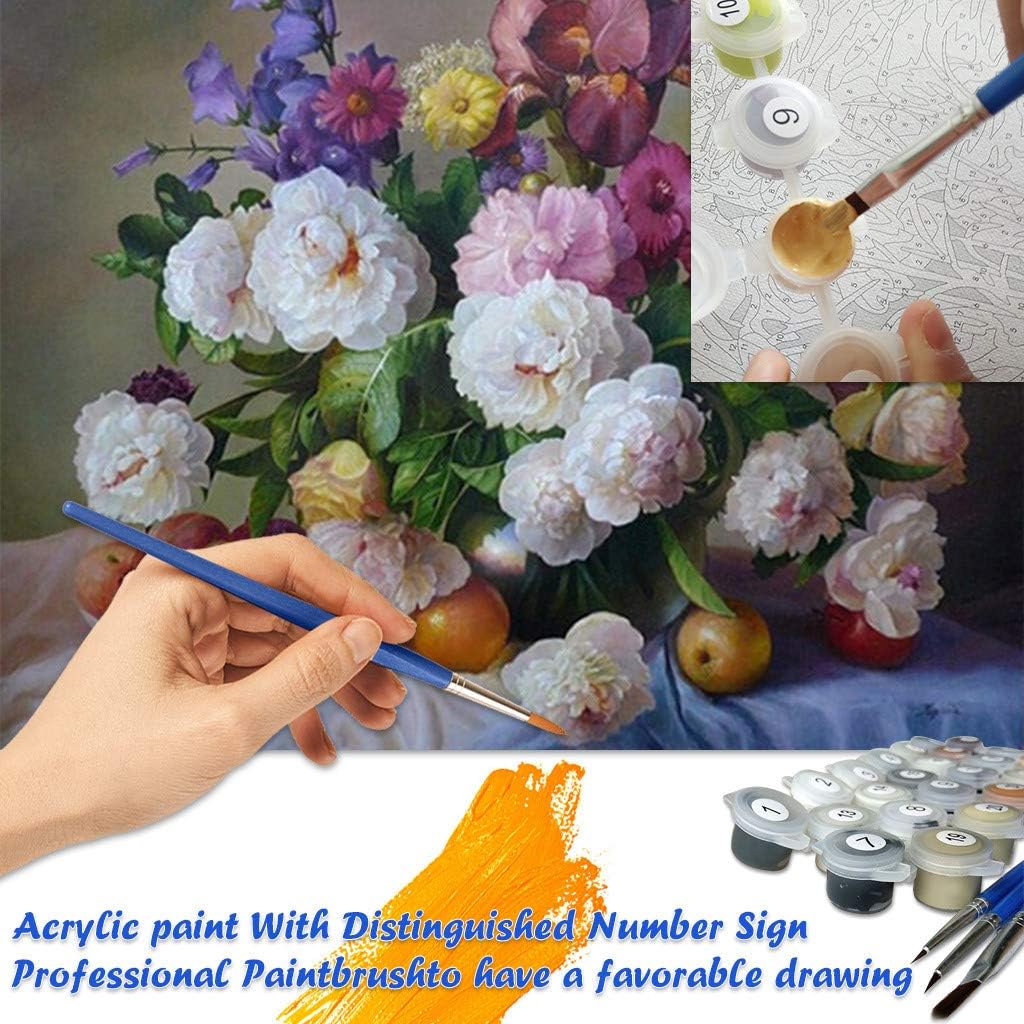 Aliaicat DIY Paint by Numbers, Canvas Oil Painting Kit for Kids & Adults, 16" W x 20" L Drawing Paintwork with Paintbrushes, Acrylic Pigment(Without Frame) (M, 40×50cm)