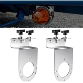 Vitonsbay Watermelon Light Bracket,12 Gauge 304 Stainless Steel Angled Under Glow Outward-Facing Frame Bracket w/ Watermelon Light Hole for Semi Trucks Trailer,Mirror Polished,2pack