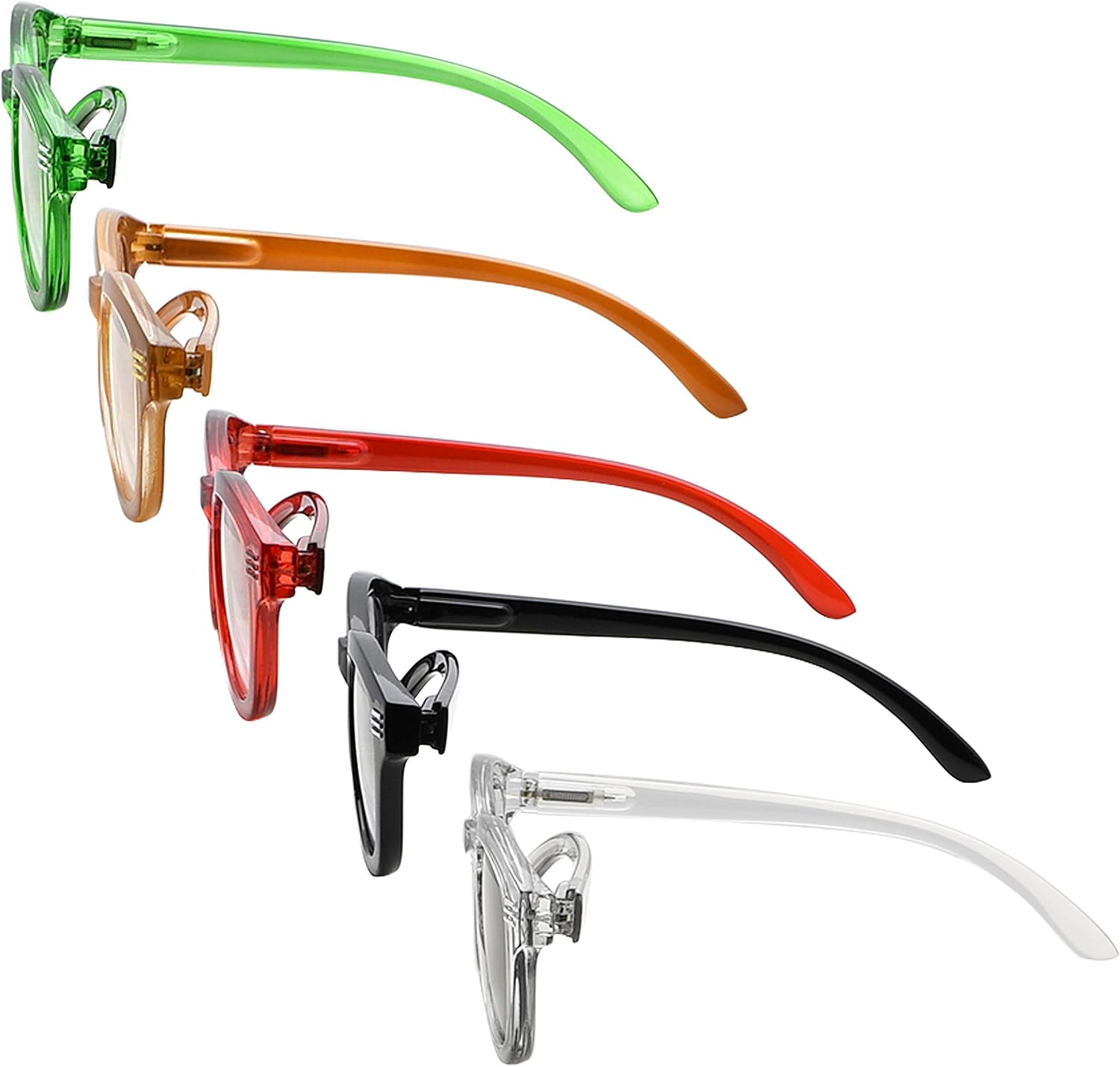 Eyekeeper Cat Eye Reading Glasses for Women 5-Pack Oversize Ladies Readers +2.00, 5 works Mix - Image 4