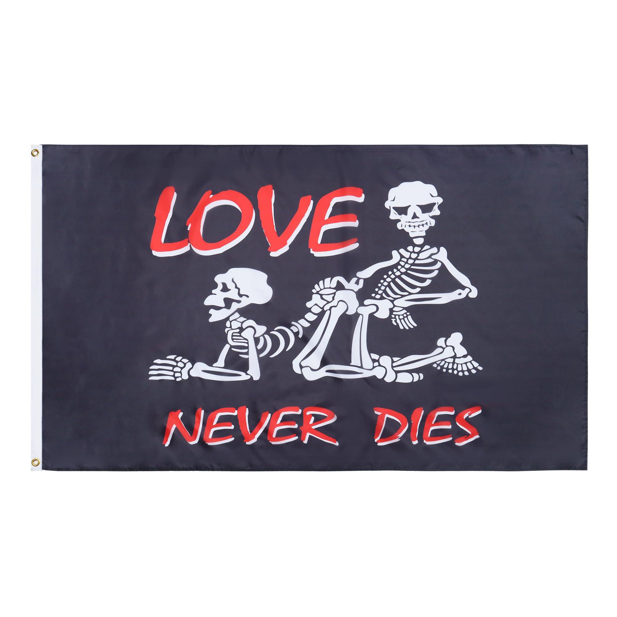 AZ FLAG - Pirate Love Never Dies Flag - 2x3 Ft - 100D Polyester pirates Banner With Two Metal Grommets - Fade Resistant - Vivid Colors - 2' x 3' Feet - 90x60 Cm