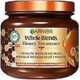 Garnier Whole Blends Honey Treasures Hair Mask, 50% Less Cracks, 10x Less Breakage, 2x Less Split Ends, 1-Minute, 340ml
