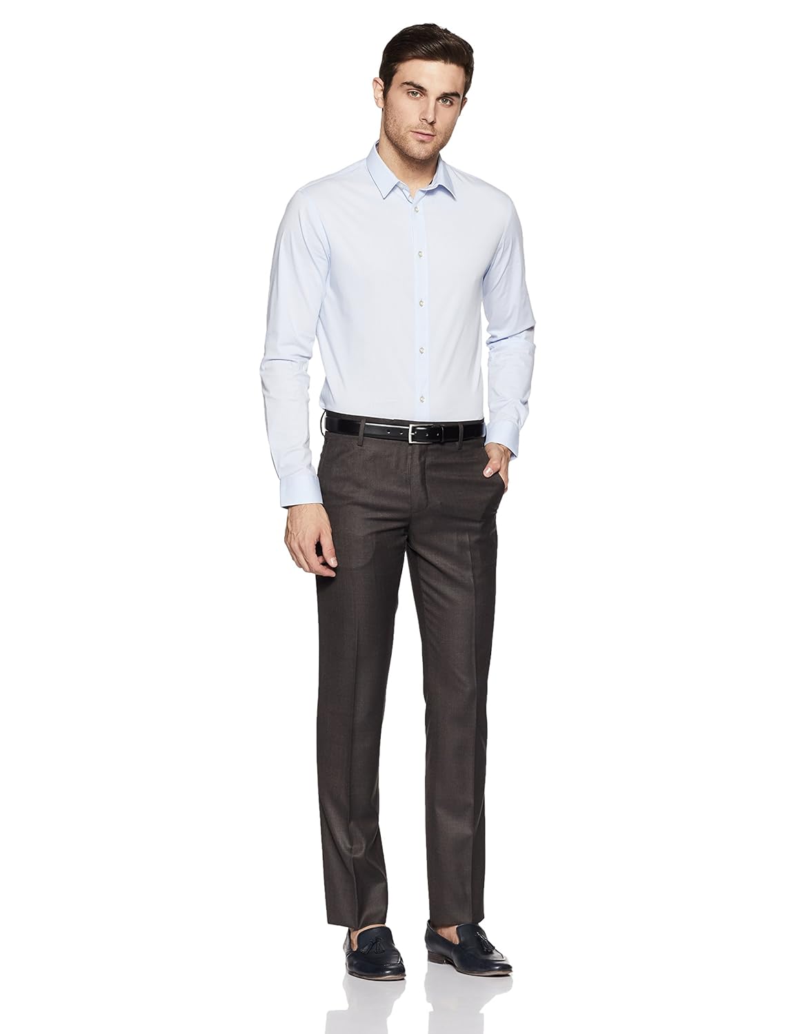 van heusen men's slim fit formal trousers