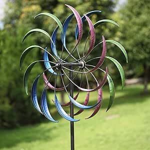 Amazon.com : JAXSUNNY 79" Metal Double Spiral Wind Spinner Yard Stake