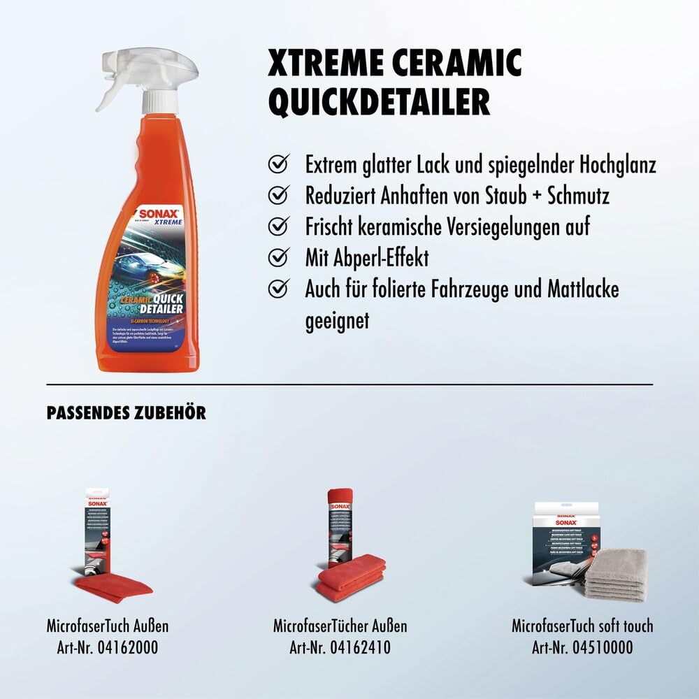 SONAX Xtreme Ceramic QuickDetailer (750 ml) superschnelle Lackpflege mit Ceramic-Technologie für EIN perfektes Lackfinish und Extreme Glätte | Art-Nr. 02684000 3