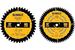 DEWALT 10-inch Miter Saw Blade/Table Saw Blade, 2-Pack, 40T and 60T General Purpose Combo (DWA110CMB)