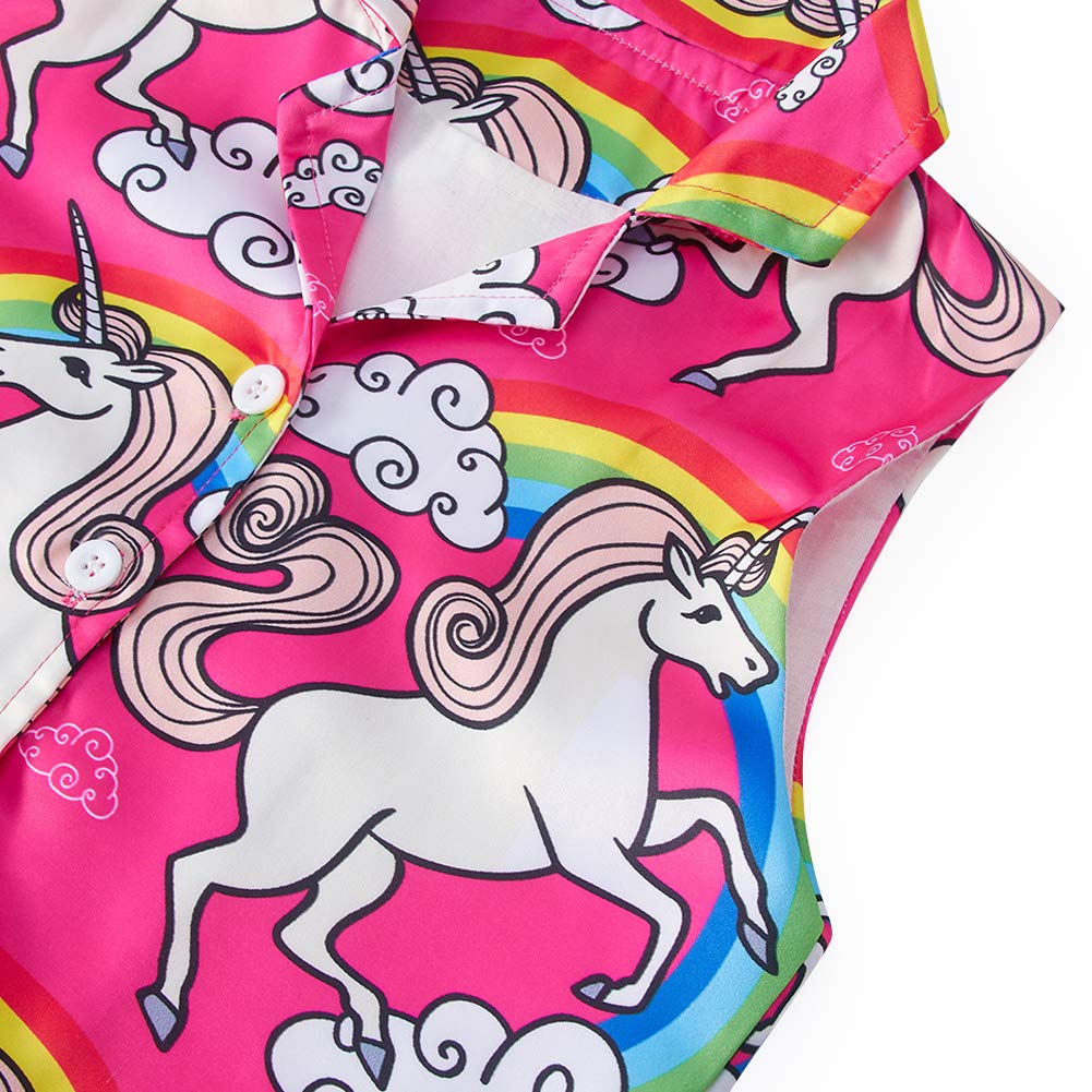 RAISEVERN Girls Retro 1950s Rockabilly Dress Sleeveless Button Front Swing Cocktail Party Vintage Pleated Dress with Belt