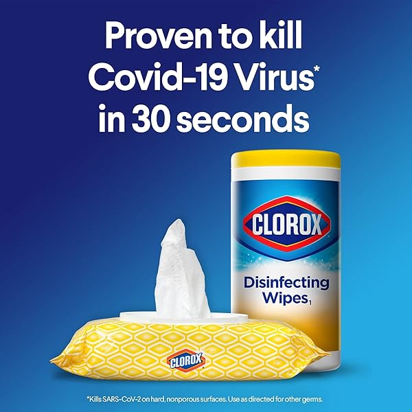 CLOROX DISINFECTING WIPES DISINFECTING FRESH SCENT, LEMON CANISTER 75 COUNT
