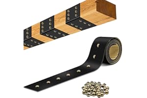 HYDREAM Faux Wood Beam Strap,5ft Ceiling Beam Straps,Flexible Strapping Leather Self-Adhesive Decorative Connectors Gap Hiding Strap Architectural Products for Cabin Shutters,Mantel with 50 Tacks–Black