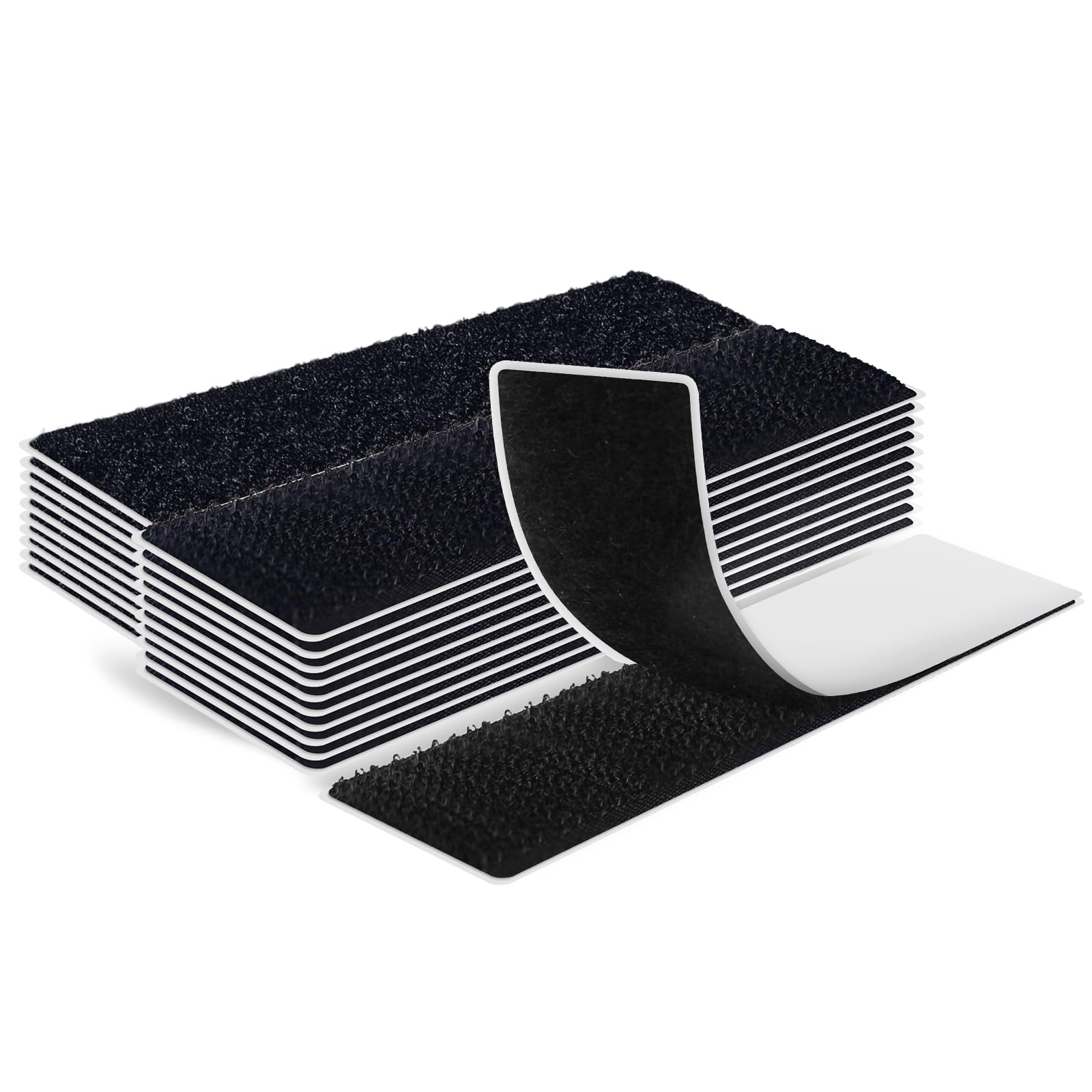 Photo 1 of 10 Pack Heavy Double Sided Tape with Hook and Loop, 4 in.x 1 in.Sticky Back Adhesive Strips