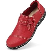 LAZYPOP Women's Classic Comfort Leather Loafers Cute Slip-Ons Casual Dress Shoes Lightweight Walking Flats Everyday Work Shoes