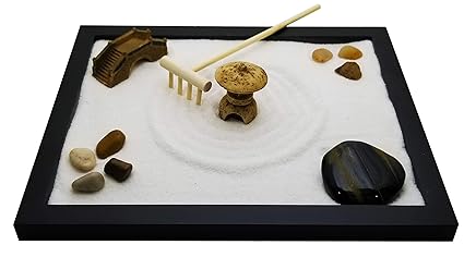 Zenfy Zen Sand Garden For Desk With Rake Rocks And Figures Amazon In Garden Outdoors