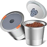 Noalto Reusable K Cups and Coffee Pods,Universal stainless steel k Cups for Keurig 2.0 and 1.0 Coffee Makers machine(2pack)