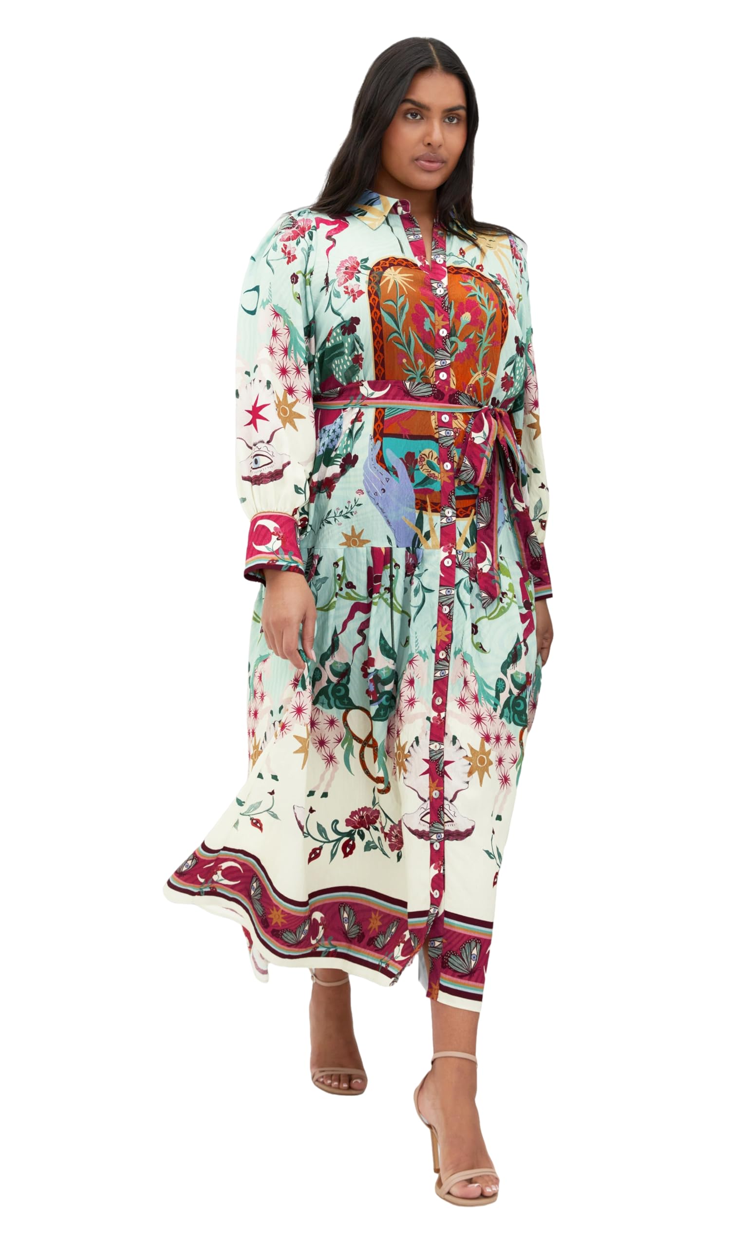 City Chic Women’s Plus Size Dress-Ezra Print Maxi, Hero Dreamscape