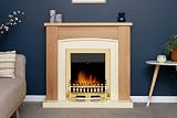 Adam Chilton Oak Cream Fireplace Suite Brass Blenheim Electric Fire 39 Inch view 2