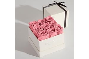 Fleur de Zen Forever Roses | Gift-Ready Preserved Roses in a Box, 100% Real Flowers for Delivery Prime, Fresh Roses for Valentines Day Gifts for Her | Pink Eternity Roses