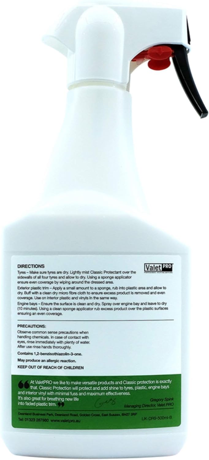 ValetPRO Classic Protectant, Weather Resistant Car Interior and Exterior Protector, for Plastic Rubber - Image 4