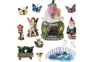 BangBangDa Miniature Fairy Garden Accessories - Fairies Gnome Figurines Statue Set Indoor Outdoor Garden Decoration Birthday Gardening Gifts for Girl Boy Mother Girlfriend
